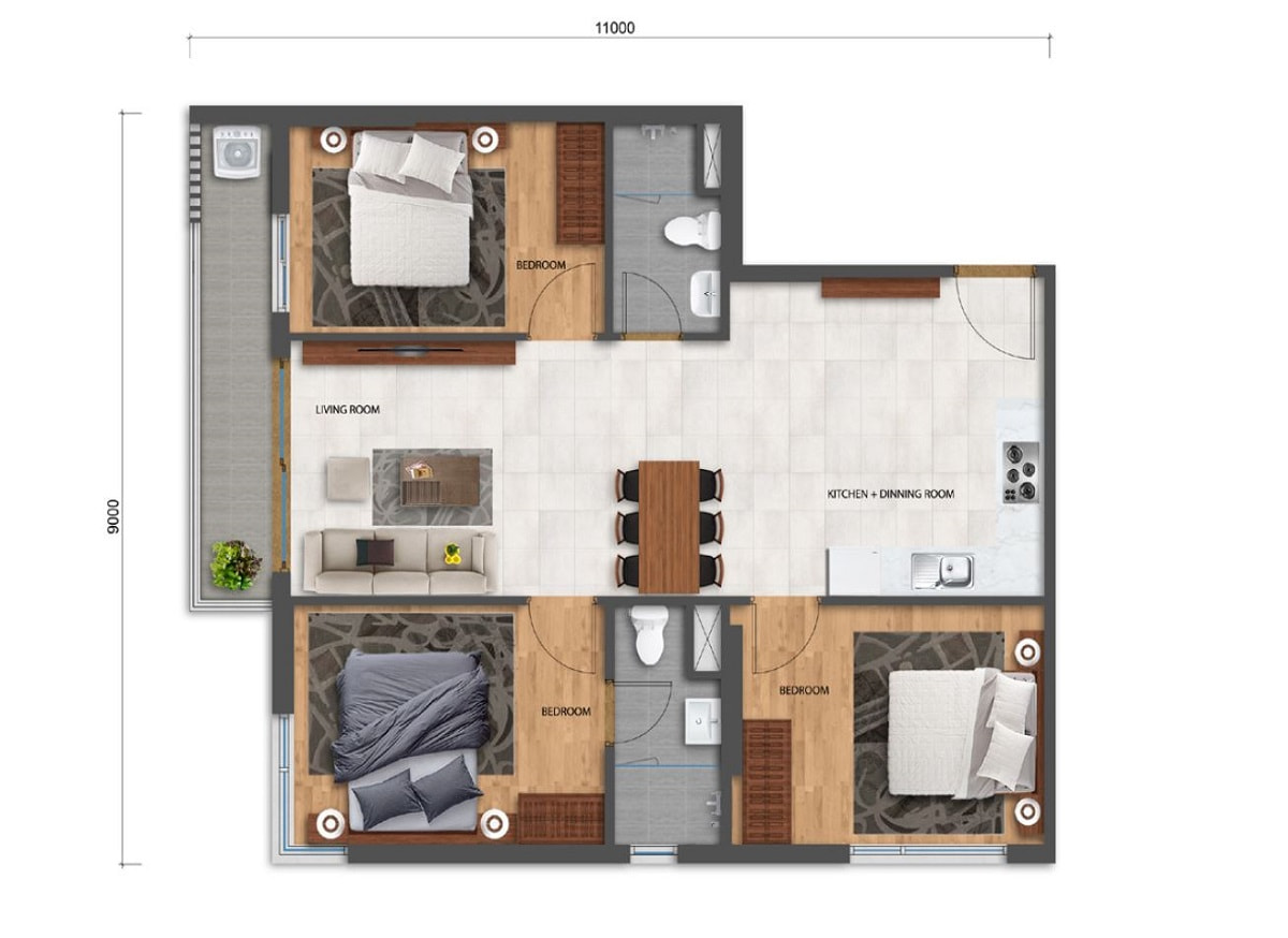 căn hộ 3pn loại 2 safira