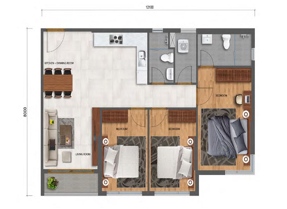 căn hộ 3pn loại 3 safira khang điền
