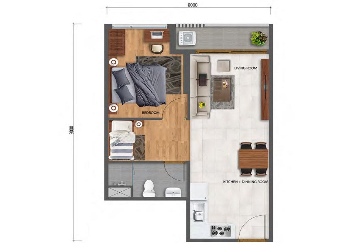 căn hộ 1+1pn loại 2 safira khang điền