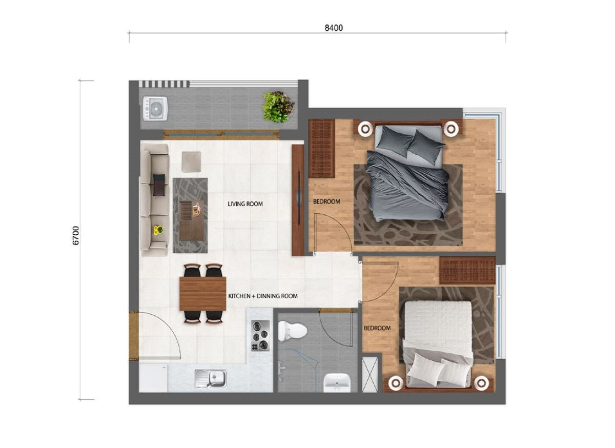 căn hộ 1+1 pn loại 3 safira khang điền