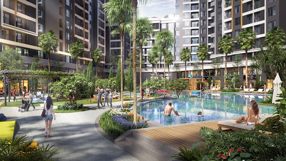 khu vườn quanh hồ safira