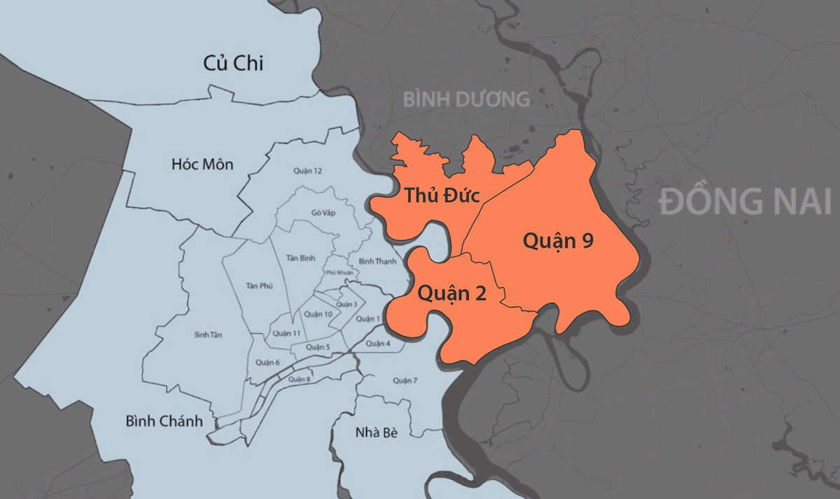 quận 2, quận 9, quận thủ đức